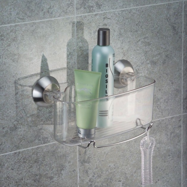 Panier de douche à ventouse plastique transparent forma