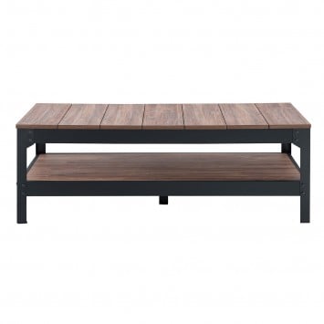 Table basse métal noir et bois - L117cm