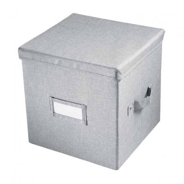 Cube de rangement polyester gris 33x29cm codi
