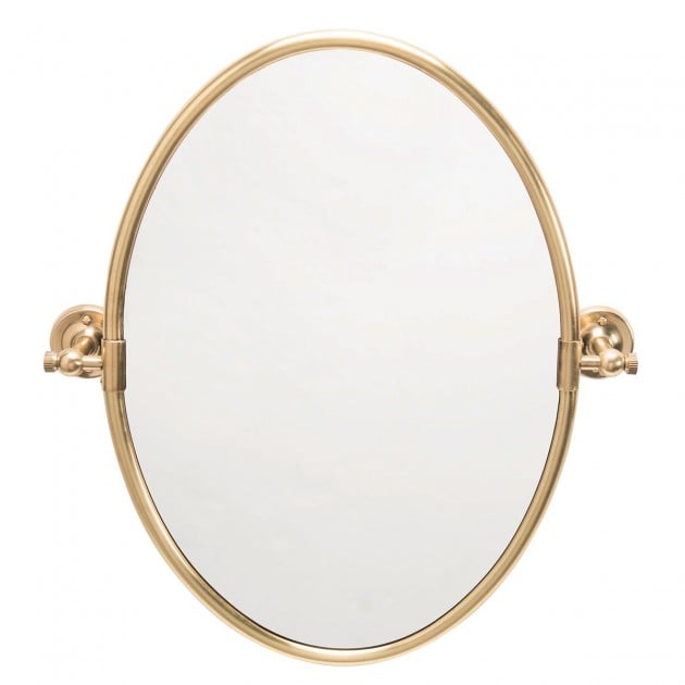 Miroir ovale pivotant en laiton