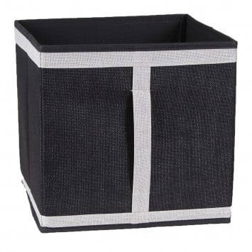 Cube pliable en carton recouvert de tissu polyester aspect lin
