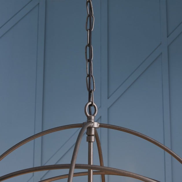 Lustre métal gris Spoutnik D70cm