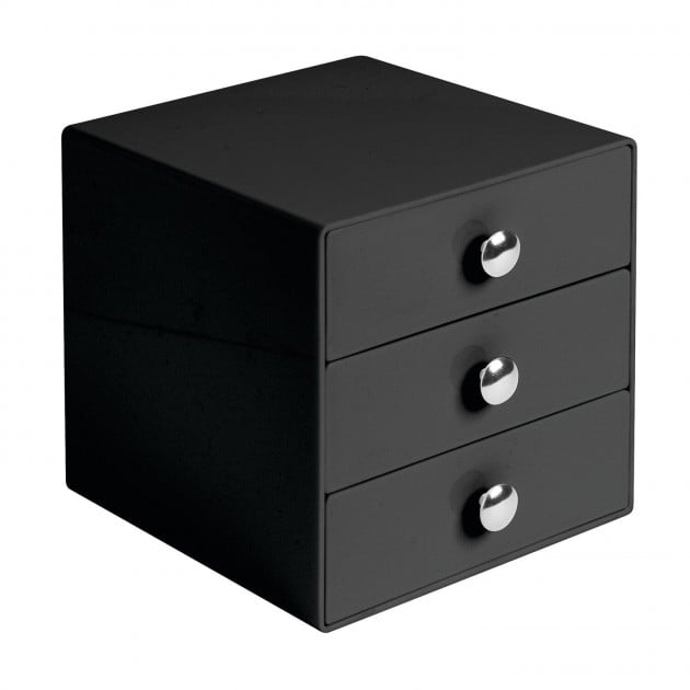 Boîte à bijoux 3 tiroirs - Noir