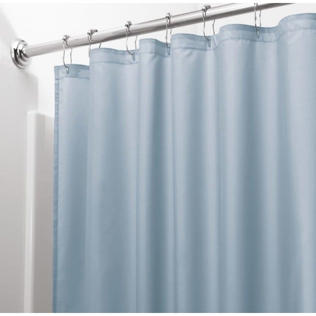 Rideau de douche en polyester bleu