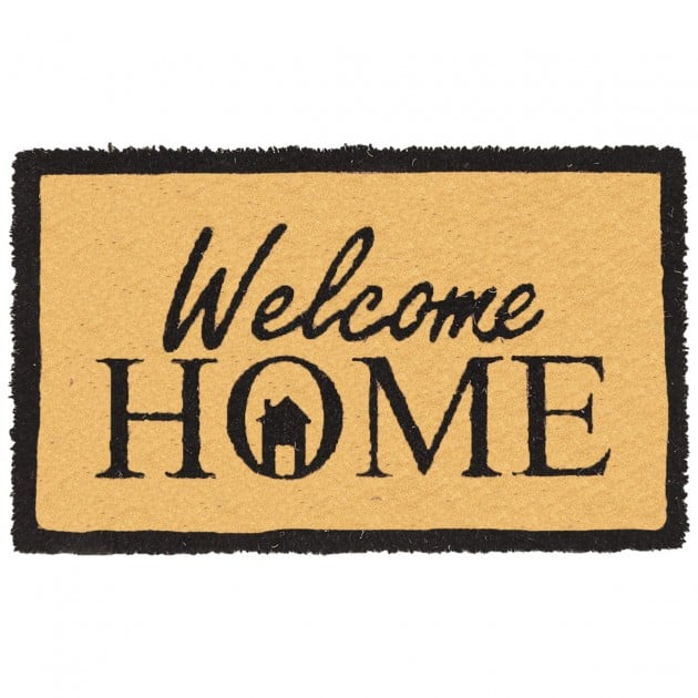 Paillasson marron motif Welcome Home