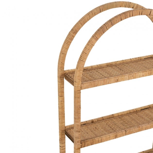Etagere Murale Ovale 3 Planches pliable Rotin Naturel