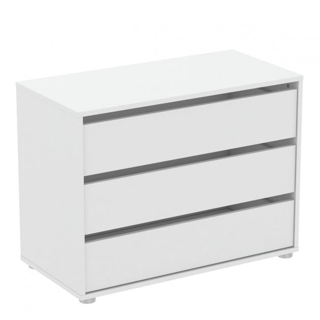 Commode 3 Tiroirs Blanche L80cm - Blokty