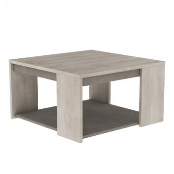 Table Basse Carrée L80 cm - Décor chêne et béton - Antibes