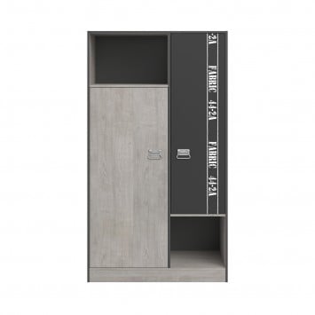 Armoire 2 Portes avec Penderie style Loft L101.4 cm - Fabric