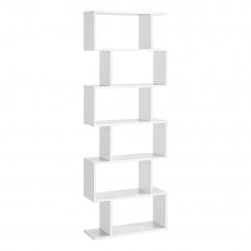 Bibliothèque blanche à 6 niveaux - L70 x H190,5 cm