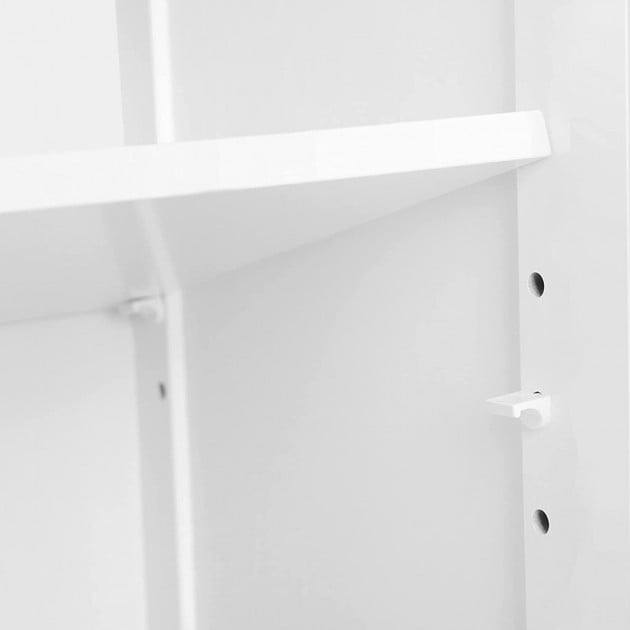 Meuble de rangement blanc 2 portes persiennes et 1 niche - L60 x H80cm