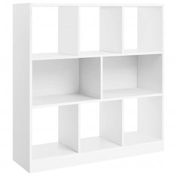 Bibliothèque blanche avec 8 cases de rangement ouvertes - L97,5 x H100 cm