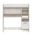 Bureau 1 porte ouvrante et 1 tiroir décor chêne kronberg et blanc - L120,3 cm