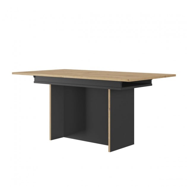 Table rectangulaire pied fût extensible 1 allonge Raphael - L160 cm