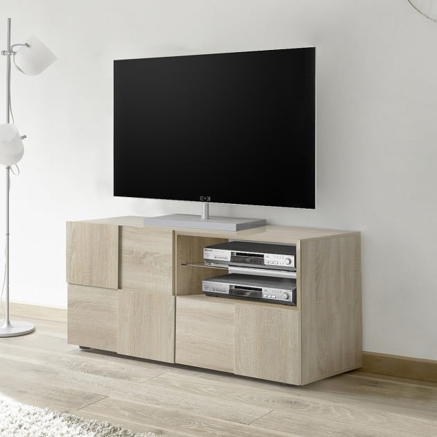 Meuble TV petit 1 porte et 1 tiroir L121 cm - Dama