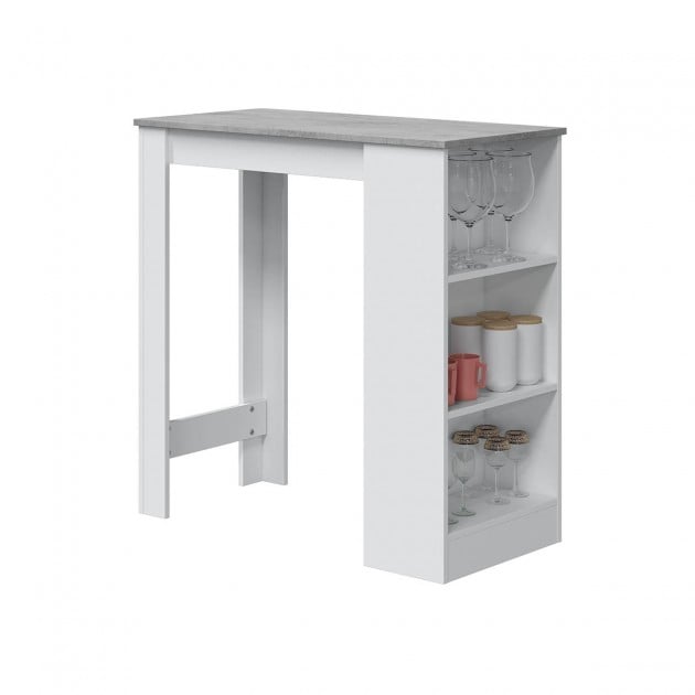 Table haute avec étagère intégrée - H105 cm