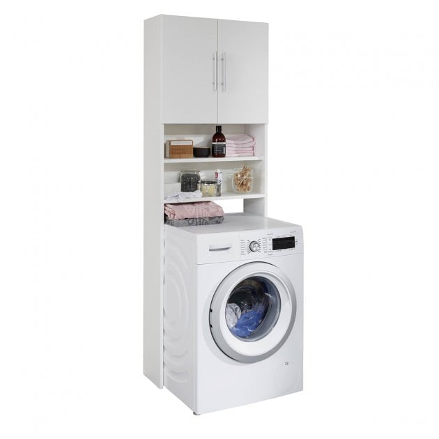 Rangement pour machine à laver avec 2 portes et 2 niches H190 cm - Basix
