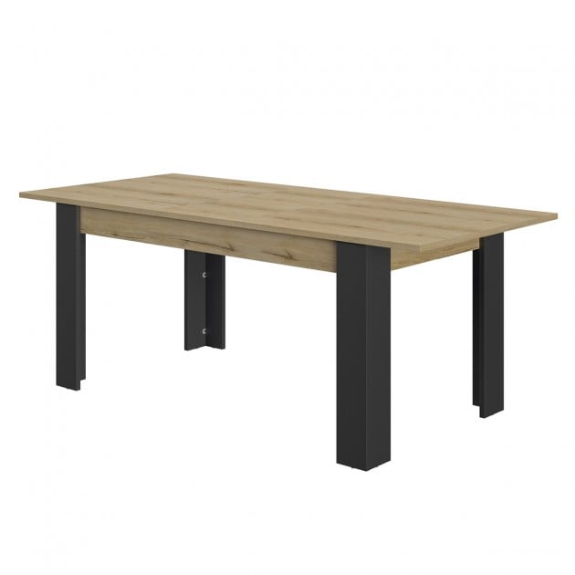 Table rectangulaire 4 pieds 1 allonge L200 cm - TRUST