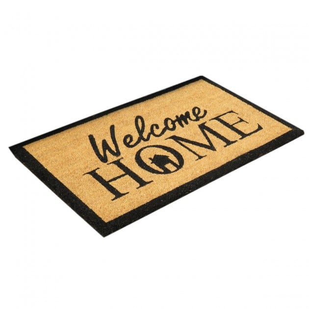 Paillasson marron motif Welcome Home 45 x 75 cm